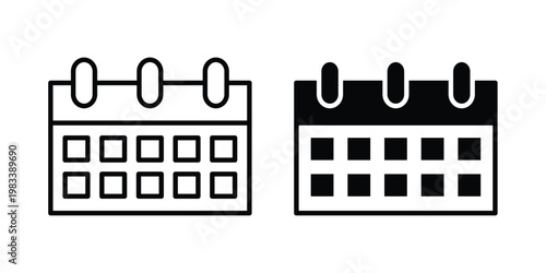 Calendar icon vectors set. vector icon for web design