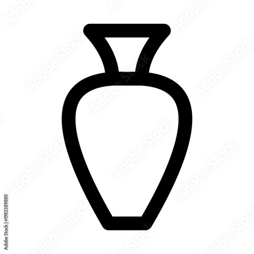 Black Funeral Urn Icon on White Background – Minimalist Memorial Symbol Vector Illustration