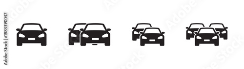 Set of traffic jam car icons for automobile apps and websites. Vector illustration