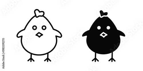 Chick icon vectors set. vector icon for web design