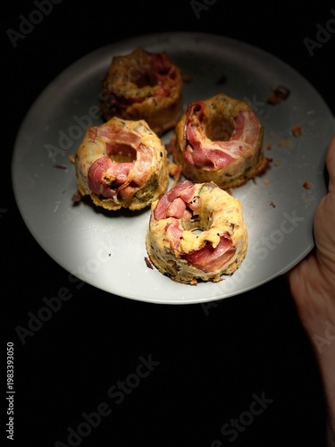 Delicious homemade bacon an...