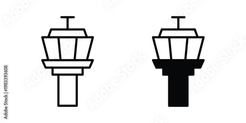 Control Tower icon vectors set. vector icon for web design