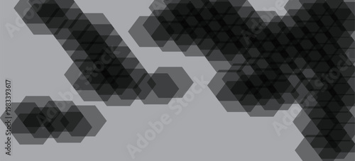 Black hexagon pattern honeycomb vector background. Geometric grid with honey comb cells, mesh lines, repeat hex shapes.