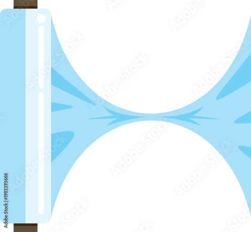 Plastic cling film roll unwinding, demonstrating stretch and transparency for food storage