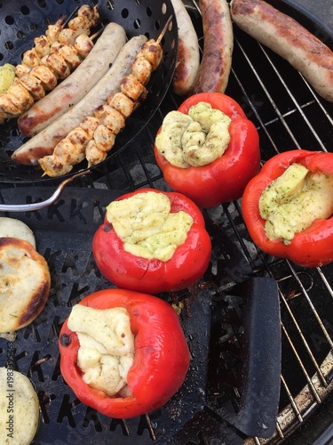 Close-up shot of grilled st...