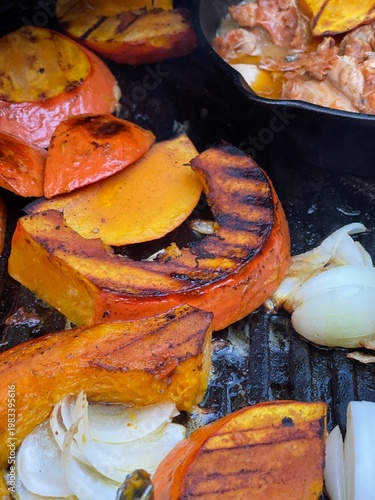 Close-up of grilled pumpkin...