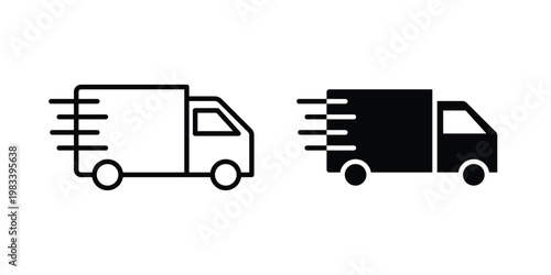 Delivery van icon vectors set. vector icon for web design