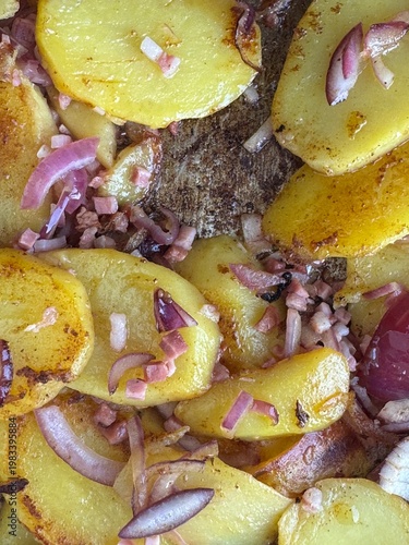 Close up shot of fried pota...