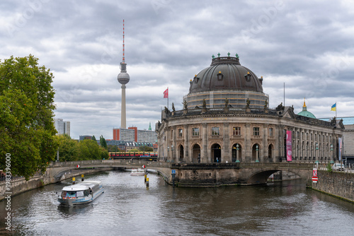 Berlin, Germany – September 26, 2024 - Bode Museum Spree River Berlin Germany. The Bode Museum on Museum Island in the Spree River. Berlin, Germany. 
