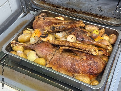 Delicious roasted duck with...