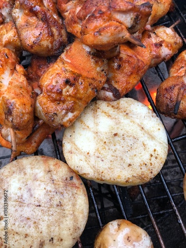 Delicious grilled chicken a...