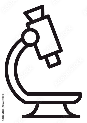 Canvastavla Minimalist black line art vector icon of a microscope for science, research, and laboratory concepts