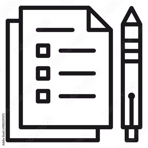 Schilderij op canvas Task Management Checklist and Survey Form Linear Symbol