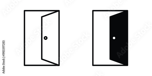 Door icon vectors set. vector icon for web design
