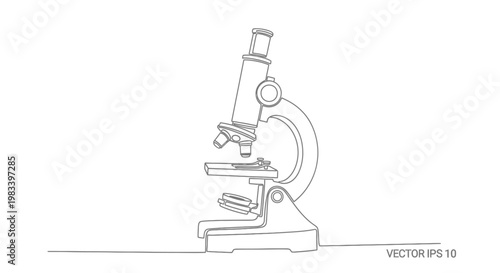 A simple line art illustration of a compound microscope with a focus mechanism