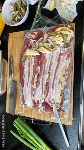Close-up of raw beef meat r...