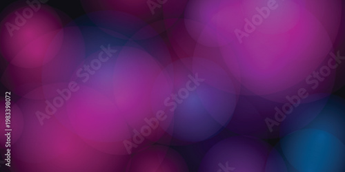Abstract Background Abstract bokeh background with purple and blue light circles, soft glowing orbs on dark backdrop, blurry neon vector