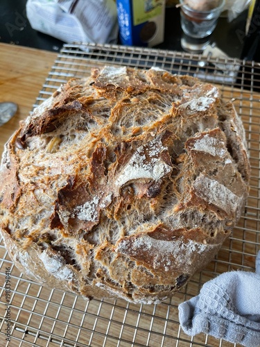 Close-up of rustic sourdoug...