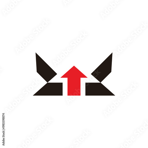 misile open up arrow symbol geometric icon vector