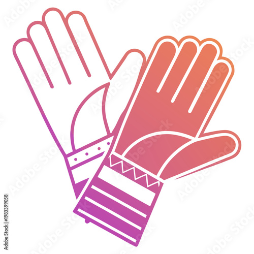 Heavy duty protective work gloves with geometric patterns and striped cuffs in purple gradient style for industrial safety and manual labor apparel.