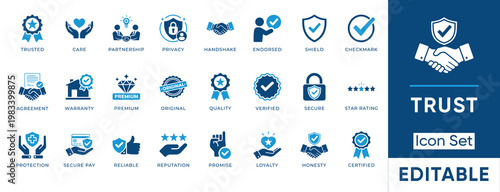 Tableau sur toile Trust icon set