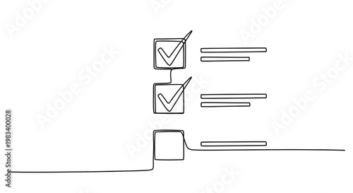 Simple sketch of a to-do list with checkmarks