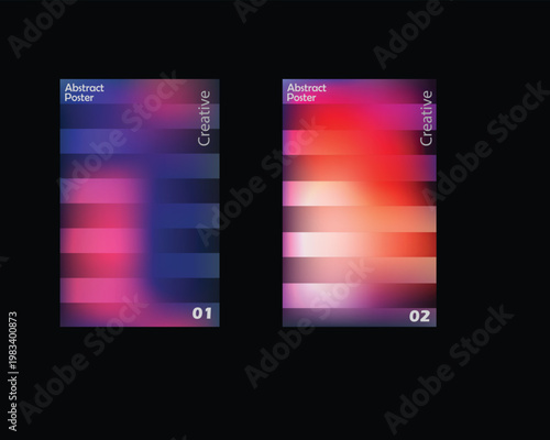Abstract Gradient Poster Background with Neon Blur Shapes and Modern Minimal Design