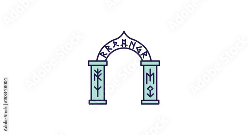 Arch with mystical symbols and markings.