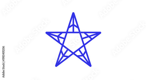A blue pentagram symbol on white background.