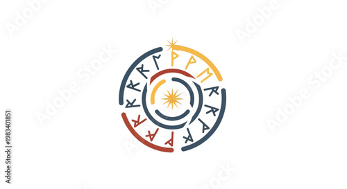 A colorful circular logo with people.