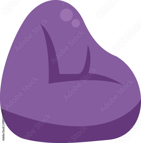 Simple purple bean bag illustration showing modern comfort and relaxation style