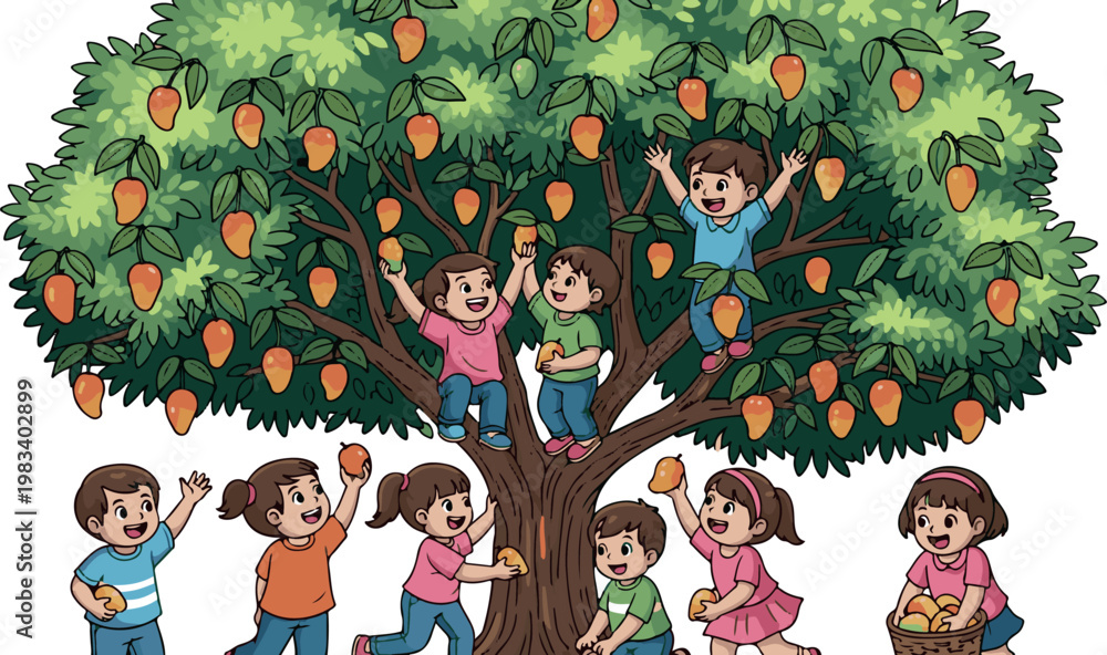 Naklejka premium Adobe Illustrator Artwork mango tree clip art