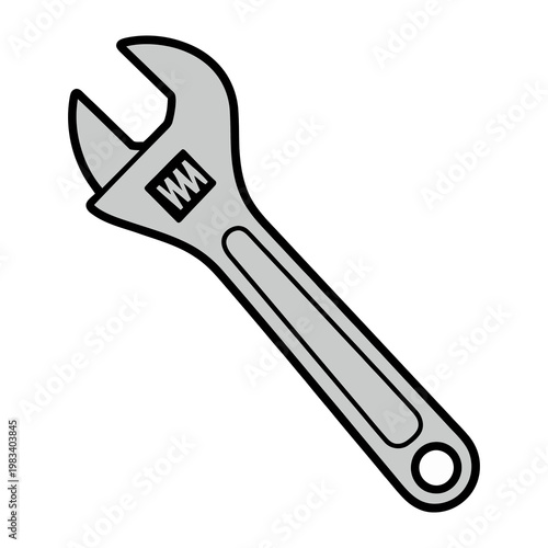 Precision and Utility: A single adjustable wrench, poised for action, ready to tighten bolts with precision and ease.