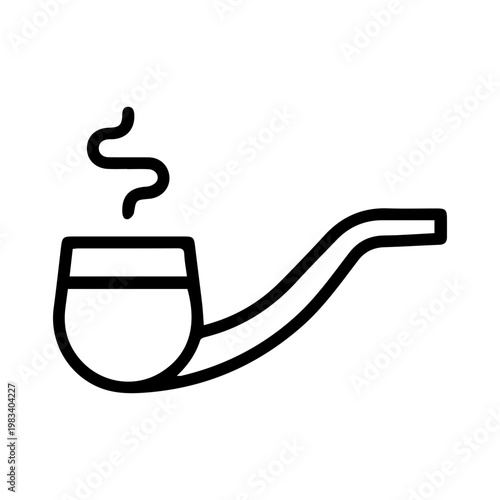 Smoking Pipe Line Art Icon