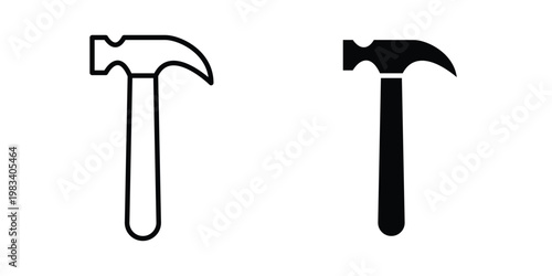 Hammer icon vectors set. vector icon for web design