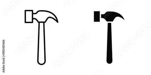 Hammer icon vectors set. vector icon for web design