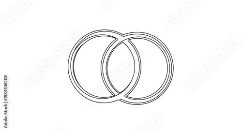 Two interlinked, nested circles with thick outlines on a white background