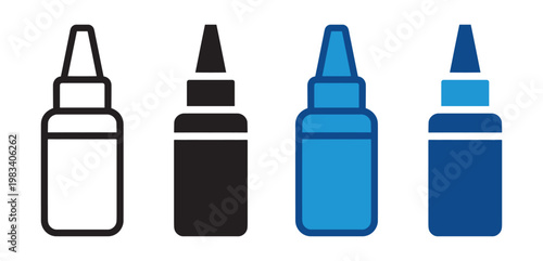 Nasal spray bottle icon medical spray device symbol in outline and solid style vector illustration