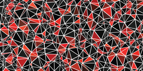Abstract Background Abstract low poly background, red and black geometric triangle pattern, digital tech mesh vector, dark mosaic wallpaper