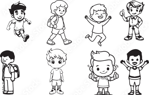 set of funny cartoon people