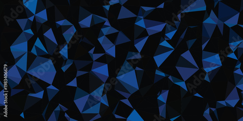 Abstract Background Abstract low poly background, dark blue geometric triangle pattern, crystalline mosaic texture for tech wallpaper