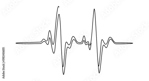 Two distinct, parallel black wavy lines depicting a waveform on a white background
