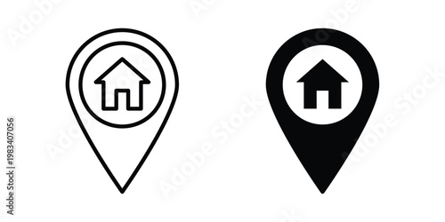 Home location icon vectors set. vector icon for web design