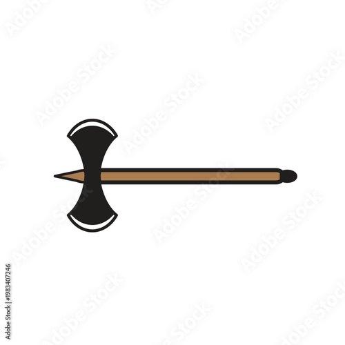illustration of a two-bladed axe