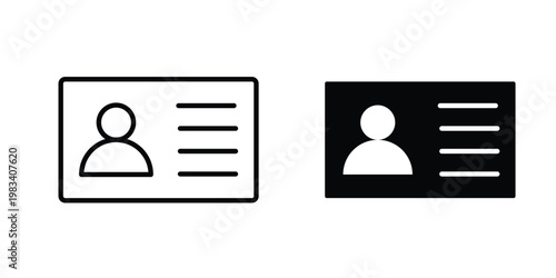 Identity card icon vectors set. vector icon for web design