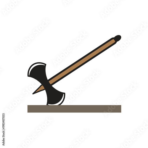 illustration of a two-bladed axe