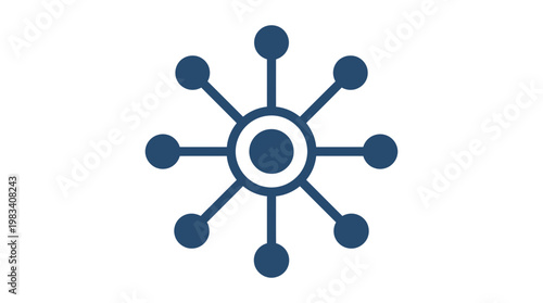 Blue network connection symbol icon.
