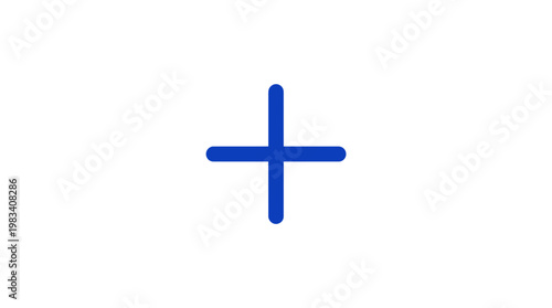 Blue Plus Sign Symbol Icon.
