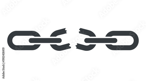 Broken Chain Link Symbol.