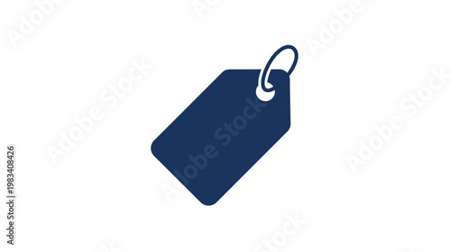 Blue Tag with Metal Ring.